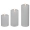 Northlight Set of 3 Solid White Flameless Flickering LED Wax Pillar Candles 8&#x22;